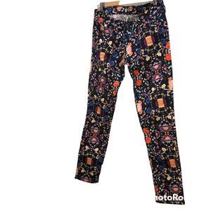 Levi strauss AS NEW demi curve black multi colored ethnic print jeans 28